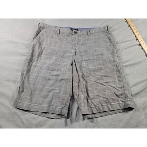 BANANA REPUBLIC‎ Emerson Shorts Mens 38 Gray Check Plaid Chino 10" inseam